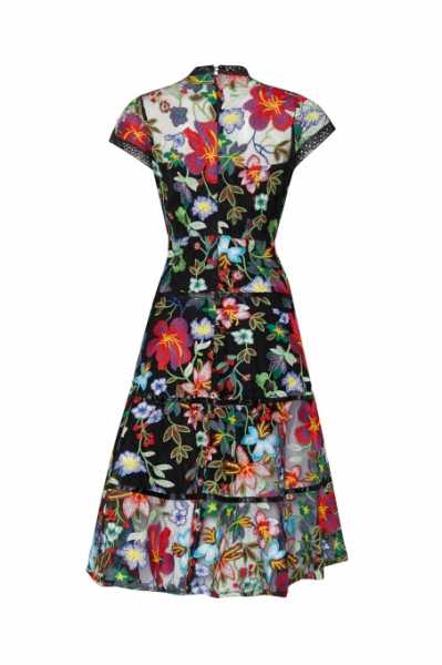 Vone  Sukienka Black Floral A-line do wypożyczenia