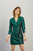Sukienka MAJE Ruffle-trimmed Emerald Dress - zdjęcie 0