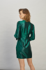 Sukienka MAJE Ruffle-trimmed Emerald Dress - zdjęcie 1